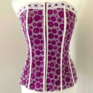 NEW Bebe Y2K Women's Purple and White Sequin Corset Large